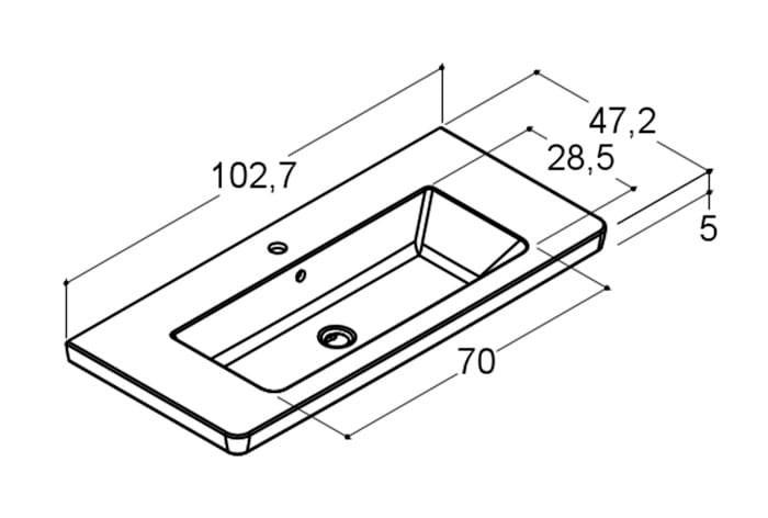 Dansani Larghetto 100 m&oslash;belvask - 1 hanehul
