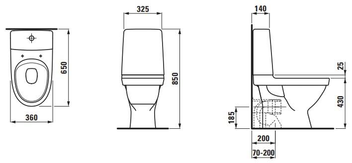 Laufen Kompas Rimless toilet m/P-lås - Limning Laufen Kompas Rimless toilet m/P-lås - Limning