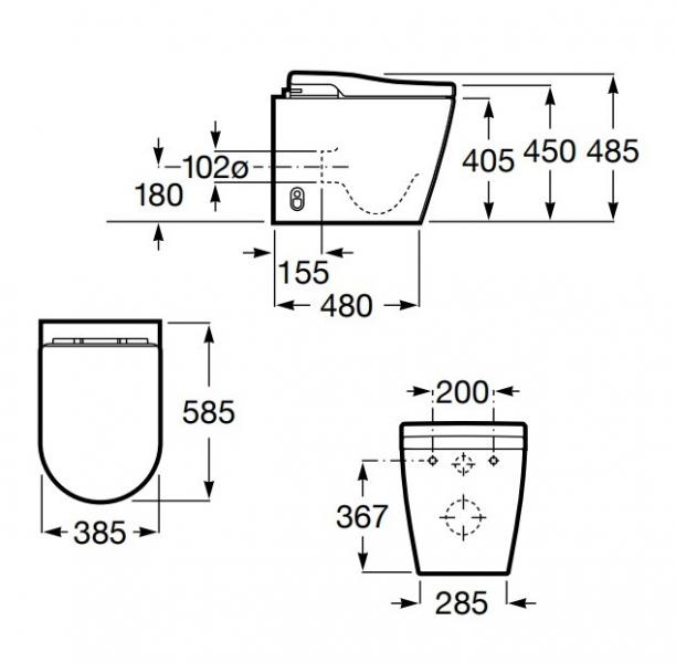 Roca Inspira gulvst&aring;ende douche toilet m/integreret cisterne