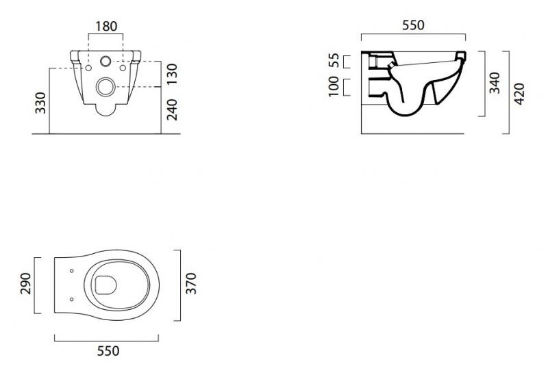 GSI Classic 55 væghængt toilet m/ExtraGlaze+ GSI Classic 55 væghængt toilet m/ExtraGlaze+