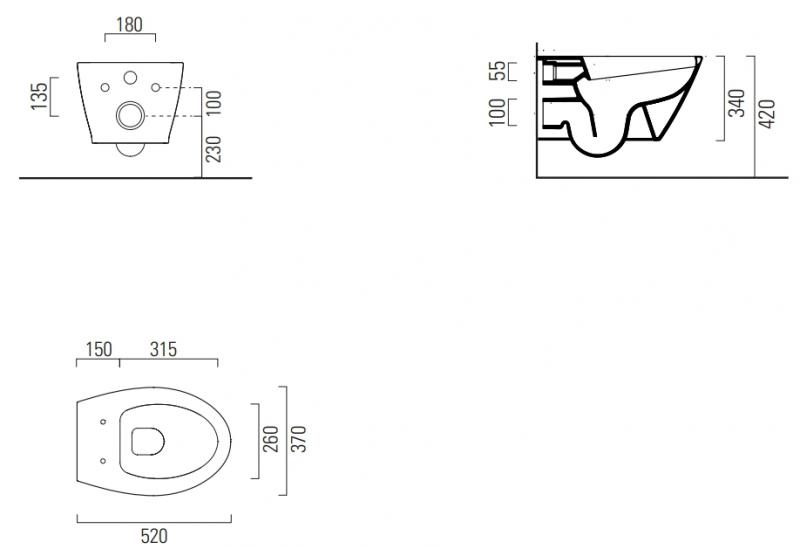 GSI Modo 52 kompakt væghængt toilet m/SwirlFlush og Extraglaze - Mat hvid GSI Modo 52 kompakt væghængt toilet m/SwirlFlush og Extraglaze - Mat hvid