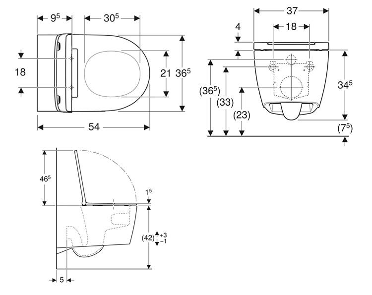Geberit ONE væghængt toilet inkl. sæde, TurboFlush og KeraTect - Hvid Geberit ONE væghængt toilet inkl. sæde, TurboFlush og KeraTect - Hvid