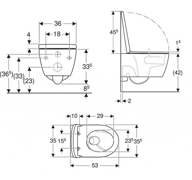 Geberit iCon væghængt toilet m/TurboFlush og toiletsæde - Hvid mat Geberit iCon væghængt toilet m/TurboFlush og toiletsæde - Hvid mat