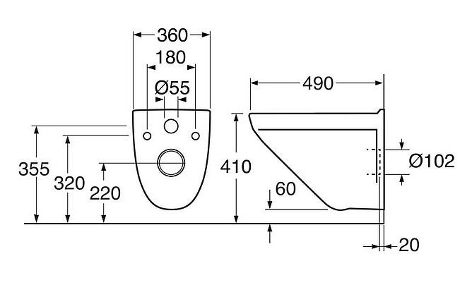 Gustavsberg Nordic 3 3635 kompakt v&aelig;gh&aelig;ngt toilet