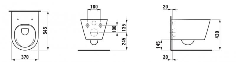 Kartell by Laufen RIMless væghængt toilet - Sort højglans Kartell by Laufen RIMless væghængt toilet - Sort højglans