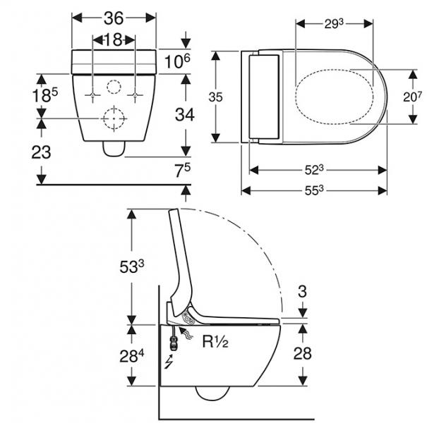 Geberit AquaClean Tuma bidettoilet m/KeraTect og Rimless