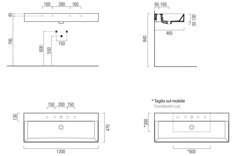 GSI Kube X 120 håndvask t/væg - ExtraGlaze GSI Kube X 120 håndvask t/væg - ExtraGlaze