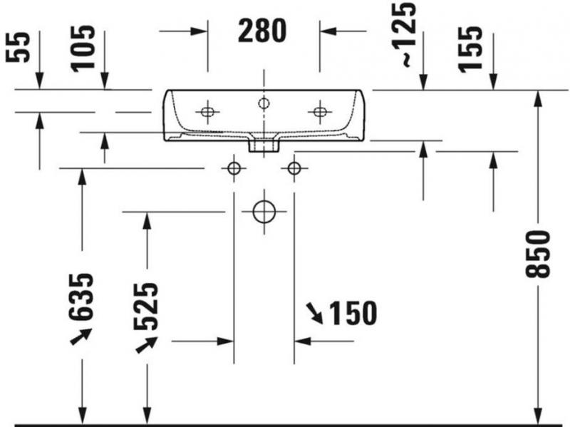 Duravit Qatego 50 håndvask t/væg eller møbel - 1 hanehul Duravit Qatego 50 håndvask t/væg eller møbel - 1 hanehul