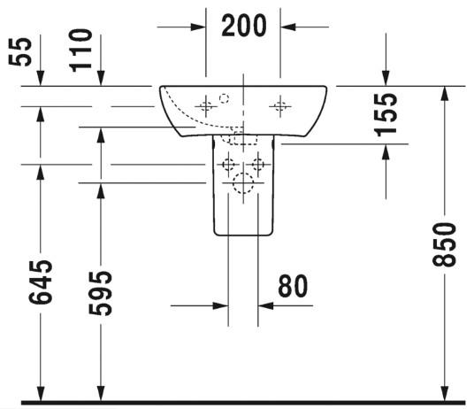 Duravit Me by Starck 45 håndvask t/væg Duravit Me by Starck 45 håndvask t/væg