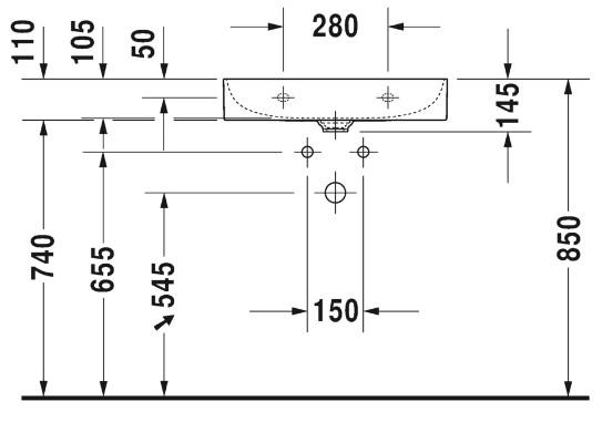 Duravit Durasquare 60 håndvask t/væg eller møbel Duravit Durasquare 60 håndvask t/væg eller møbel