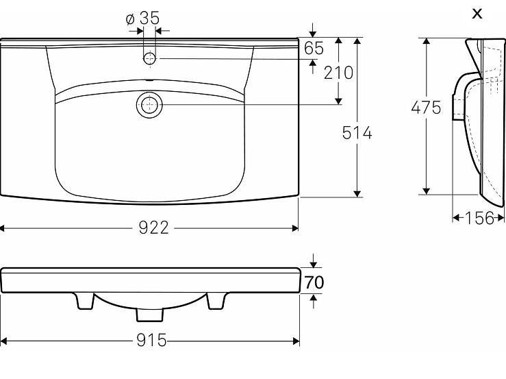 If&ouml; Sense 90 h&aring;ndvask t/v&aelig;g eller m&oslash;bel - 1 hanehul - If&ouml; Clean