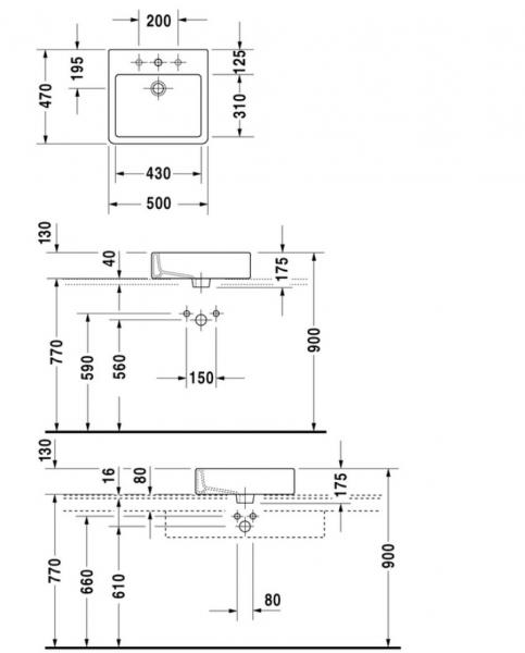 Duravit Vero 50 fritstående bowlevask - 1 hanehul Duravit Vero 50 fritstående bowlevask - 1 hanehul