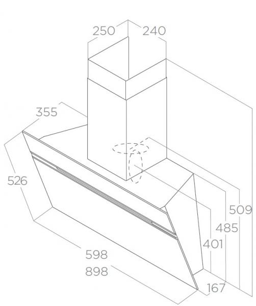 Eico Stripe 60 X emhætte til vægmontering - Rustfrit stål Eico Stripe 60 X emhætte til vægmontering - Rustfrit stål