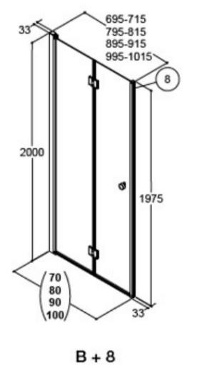 Dansani Match B81 folded&oslash;r - Klar glas/mat sort
