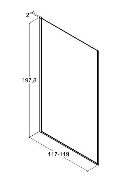 Dansani Match D 117-119 cm fast brusev&aelig;g - Klar glas/matkrom