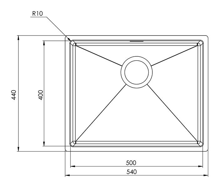 Intra Baltic 500F køkkenvask - Rustfrit stål Intra Baltic 500F køkkenvask - Rustfrit stål