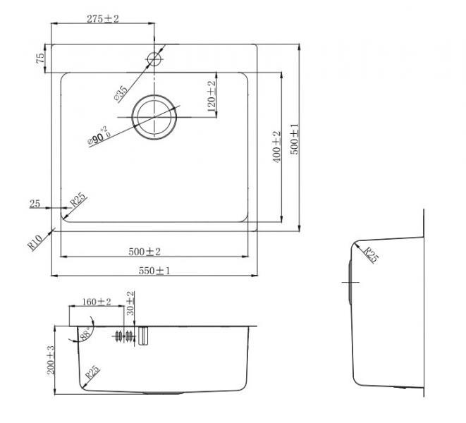 Lavabo LA 550 køkkenvask inkl. køkkenarmatur i kobber PVD Lavabo LA 550 køkkenvask inkl. køkkenarmatur i kobber PVD