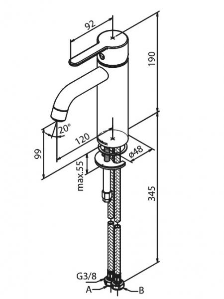 Damixa Silhouet M håndvaskbatteri u/bundventil - Børstet kobber Damixa Silhouet M håndvaskbatteri u/bundventil - Børstet kobber