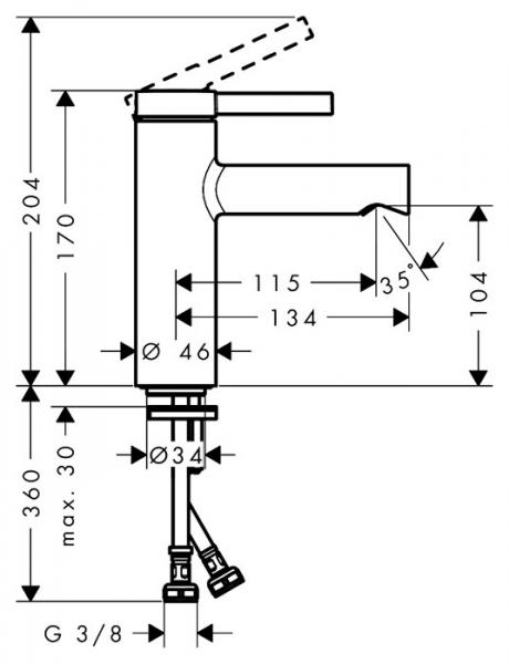 hansgrohe Zesis S h&aring;ndvaskarmatur 100 CoolStart m/push-open bundventil - Krom