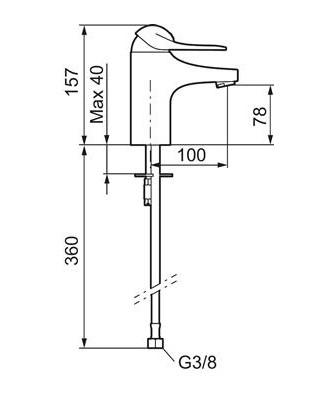 FM Mattsson 9000E II h&aring;ndvaskarmatur m/koldstart og EcoFlow