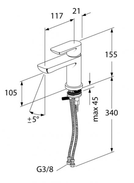 Gustavsberg Estetic håndvaskarmatur u/bundventil - Krom Gustavsberg Estetic håndvaskarmatur u/bundventil - Krom