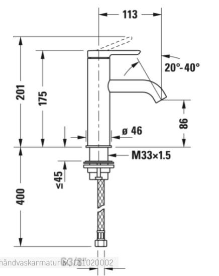 Duravit C.1 M h&aring;ndvaskarmatur - Krom
