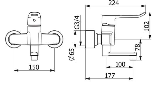 Oras Clinica 5616 væghængt håndvaskarmatur m/svingtud - Krom Oras Clinica 5616 væghængt håndvaskarmatur m/svingtud - Krom