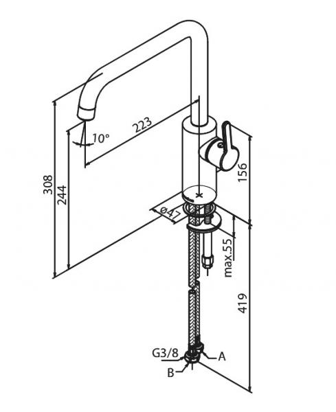 Damixa Silhouet køkkenarmatur - Børstet messing Damixa Silhouet køkkenarmatur - Børstet messing