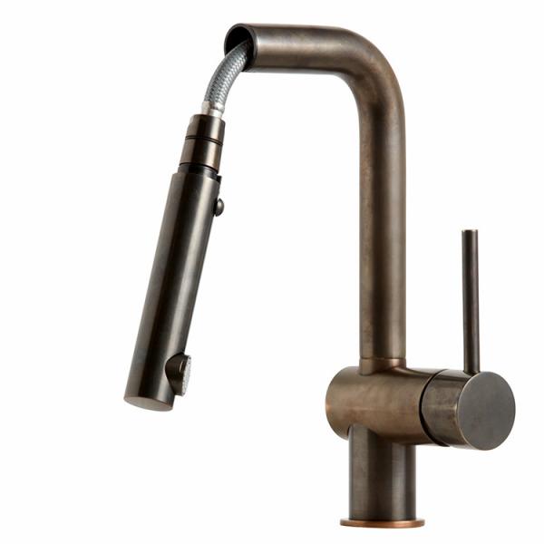 Lavabo Kubus 040 køkkenarmatur m/udtræk - Bruneret messing Lavabo Kubus 040 køkkenarmatur m/udtræk - Bruneret messing