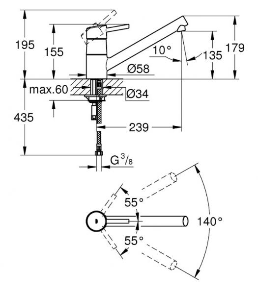 Grohe Concetto køkkenarmatur - Krom Grohe Concetto køkkenarmatur - Krom