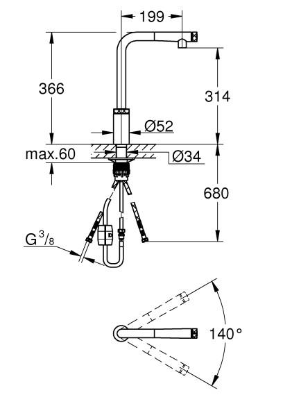 Grohe Minta SmartControl køkkenarmatur m/udtræk - Krom Grohe Minta SmartControl køkkenarmatur m/udtræk - Krom