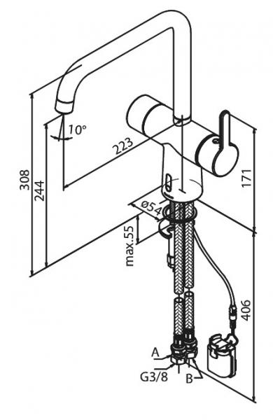 Damixa Silhouet Touchless k&oslash;kkenarmatur - B&oslash;rstet grafitgr&aring;