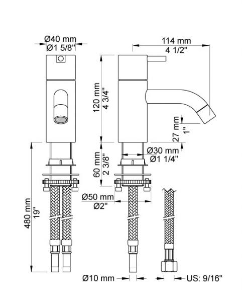 Vola HV1 håndvaskbatteri - Krom Vola HV1 håndvaskbatteri - Krom