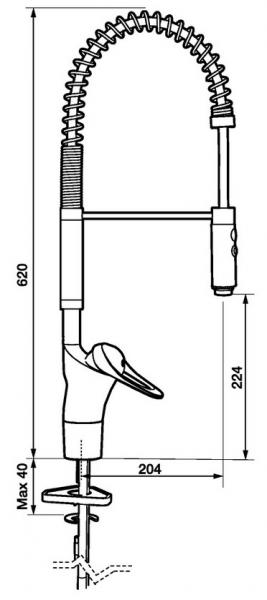 FM Mattsson 9000E Flexi k&oslash;kkenarmatur