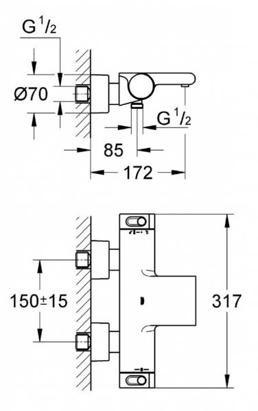 Grohe Grohtherm 2000 termostatbatteri til kar/brus Grohe Grohtherm 2000 termostatbatteri til kar/brus