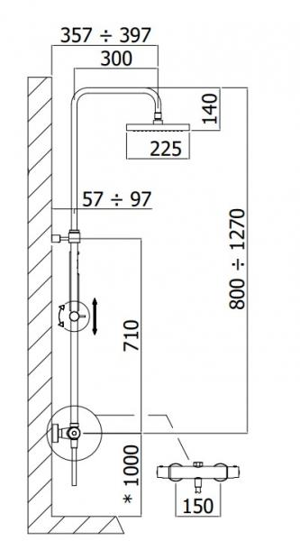 Lavabo Argo 300 komplet bruses&aelig;t - Mat sort