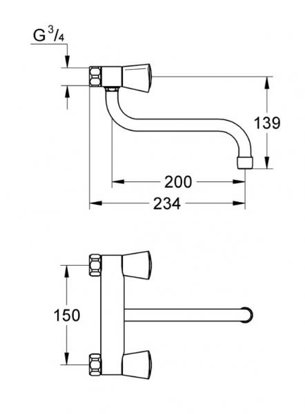 Grohe Costa L køkkenarmatur til væg Grohe Costa L køkkenarmatur til væg