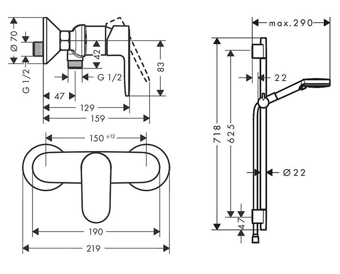 hansgrohe Vernis Blend brusesæt m/Vernis Blend brusearmatur - Mat sort hansgrohe Vernis Blend brusesæt m/Vernis Blend brusearmatur - Mat sort