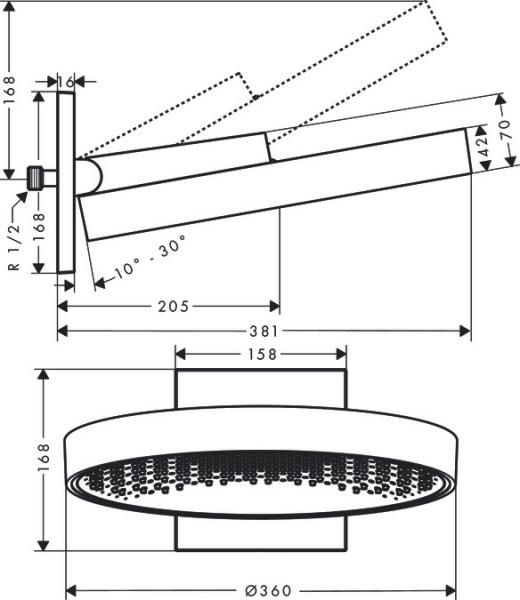 Hansgrohe Rainfinity 360 1jet hovedbruser - Krom Hansgrohe Rainfinity 360 1jet hovedbruser - Krom