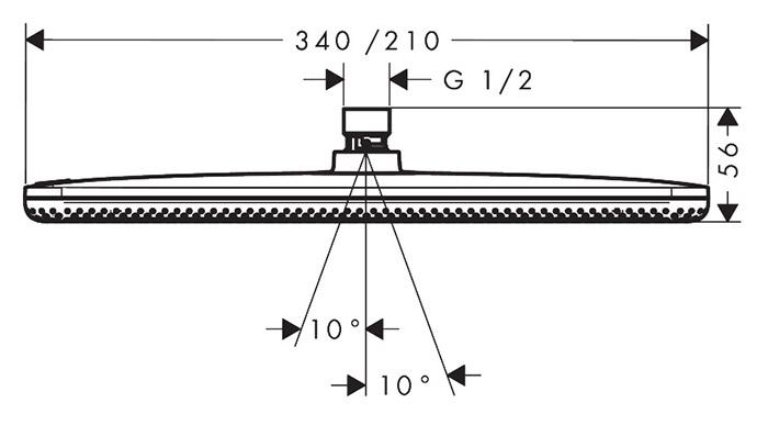 hansgrohe Raindance Alive Q hovedbruser 210/340 1jet - Krom