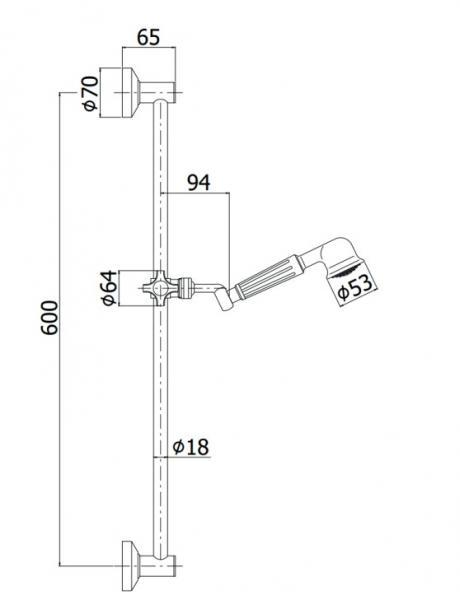 Lavabo Retro brusestang m/h&aring;ndbruser - Messing natur