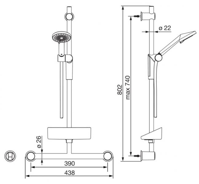 Oras Optima 2792 brusers&aelig;t - Forkromet