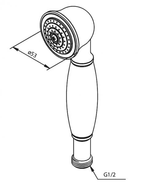 Damixa Tradition håndbruser - Poleret messing Damixa Tradition håndbruser - Poleret messing