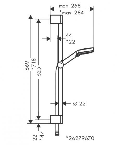 hansgrohe Vernis Blend 100 Eco brusers&aelig;t - Krom