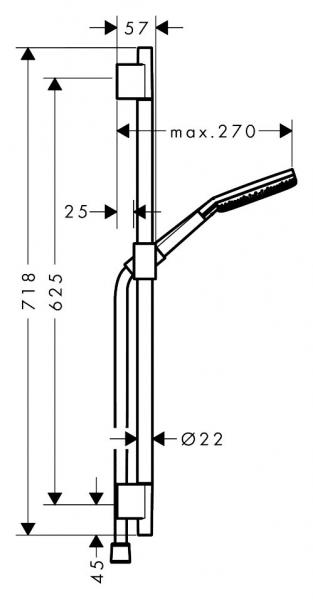 hansgrohe Raindance Alive Select S bruses&aelig;t 125 3jet m/EcosSmart - Krom