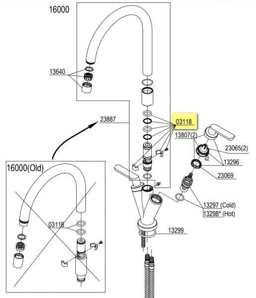 Damixa rep.s&aelig;t O-ringe &Oslash;14,3 x 2,4 til svingtud