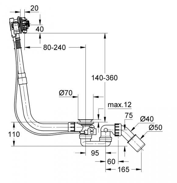 Grohe Talentofill Af- og overl&oslash;b m/p&aring;fyldning - B&oslash;rstet Cool sunrise