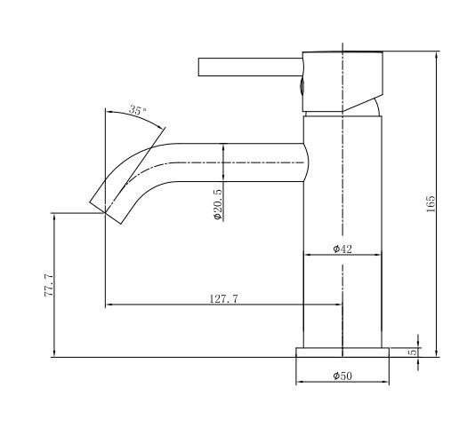 Nortiq Fordham håndvaskarmatur u/bundventil - Mat sort Nortiq Fordham håndvaskarmatur u/bundventil - Mat sort