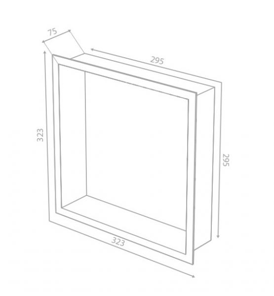 Damixa Zen badev&aelig;relseshylde til indbygning - Firkantet - Mat sort