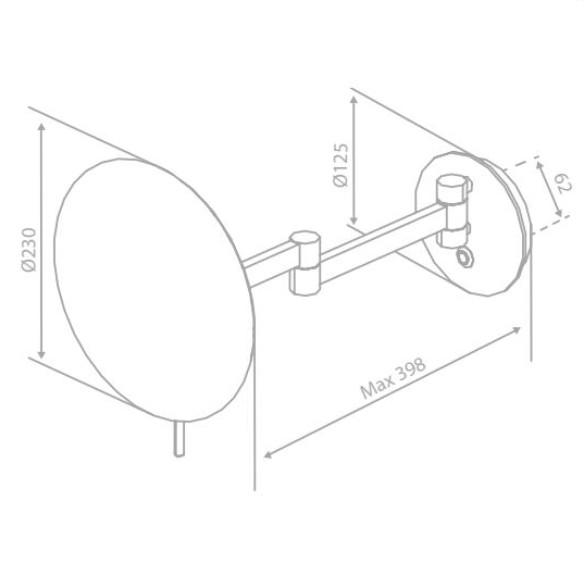 Damixa Zen make-up spejl m/lys og 5x forstørrelse - Børstet messing Damixa Zen make-up spejl m/lys og 5x forstørrelse - Børstet messing